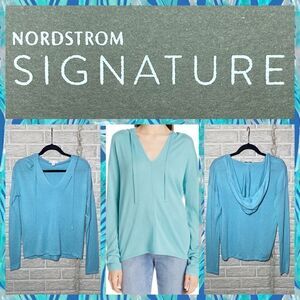 NWT MSRP $229 Nordstrom Signature Silk & Cashmere Hoodie Women's Size Small